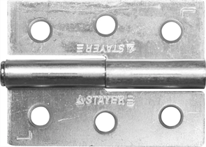 STAYER 65 x 48 x 2 мм, 1 шт., цвет белый цинк, левая, петля разъемная MASTER 37613-65-1L