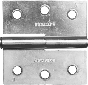 STAYER 75 x 75 x 2.4 мм, 1 шт., цвет белый цинк, левая, петля разъемная MASTER 37613-75-1L