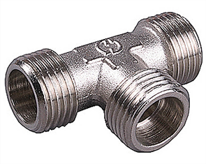 GENERAL FITTINGS 3/4", латунь с никелированным покрытием, "штуцер - штуцер - штуцер", тройник 51051-3/4