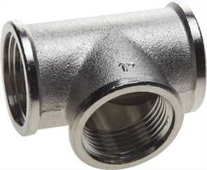 GENERAL FITTINGS 1", латунь с никелированным покрытием, "гайка - гайка - гайка", тройник 51052-1