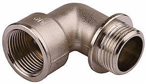 GENERAL FITTINGS 3/4", латунь с никелированным покрытием, "гайка - штуцер", уголок с упором 51072-G/S-3/4