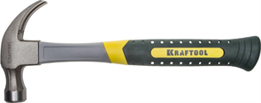 KRAFTOOL 450 г, молоток-гвоздодёр с фиберглассовой рукояткой 20280-450