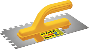 STAYER 130х270 мм, 10х10 мм, нержавеющая, пластмассовая рукоятка, гладилка штукатурная 08012-10