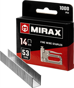 {{photo.Alt || photo.Description || 'MIRAX скобы тип 53, 14 мм, скобы для степлера тонкие 3153-14'}}