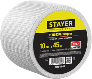 {{photo.Alt || photo.Description || 'STAYER 10 см х 45 м, 3х3 мм, cетка самоклеящаяся стеклотканевая FIBER-Tape 1246-10-45'}}