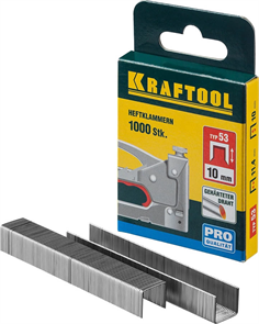 KRAFTOOL скобы тип 53 (A / 10 / JT21), 10 мм, 1000 шт., скобы супертвердые 31670-10