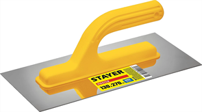 STAYER 130х270 мм, нержавеющая, пластмассовая рукоятка, гладилка 08012_z01