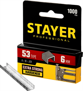 {{photo.Alt || photo.Description || 'STAYER скобы тип 53 (A / 10 / JT21), 6 мм, 1000 шт., закаленные, особотвердые, скобы для степлера тонкие 3159-06_z02'}}