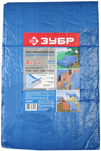 ЗУБР 3 м х 5 м, плотность 75 г/м, тент-полотно универсальный мастер 12550-03-05