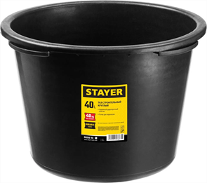 {{photo.Alt || photo.Description || 'STAYER 40 л, 34x50x50 см, пластмассовый, круглый, таз строительный 06098-40_z01'}}