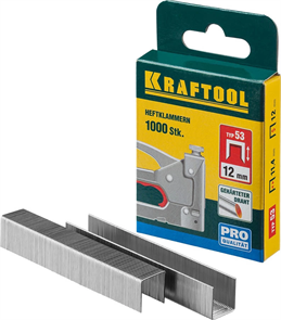 KRAFTOOL скобы тип 53 (A / 10 / JT21), 12 мм, 1000 шт., скобы супертвердые 31670-12