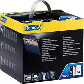 RAPID 2500 шт., 75 мм, тип 34, закаленные, гвозди супертвердые 5000800