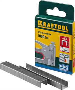 KRAFTOOL скобы тип 53 (A / 10 / JT21), 8 мм, 1000 шт., скобы супертвердые 31670-08