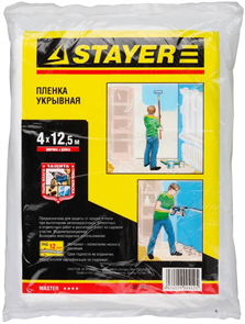 STAYER 4 х 12.5 м, 12 мкм, пленка укрывная 1225-15-12