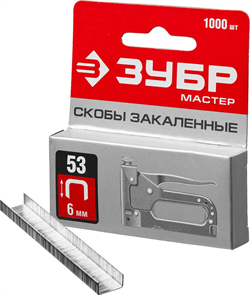{{photo.Alt || photo.Description || 'ЗУБР скобы тип 53 (A / 10 / JT21), 6 мм, 1000 шт., скобы тонкие закаленные 31625-06 Мастер'}}