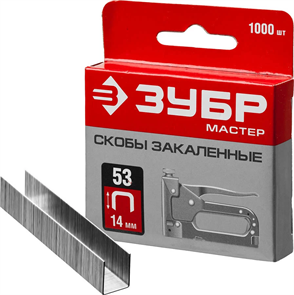 {{photo.Alt || photo.Description || 'ЗУБР скобы тип 53 (A / 10 / JT21), 14 мм, 1000 шт., скобы тонкие закаленные 31625-14 Мастер'}}