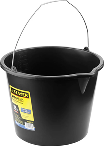 STAYER 12 л, 24x30x33 см, пластмассовое, ведро строительное с носиком 06083-12