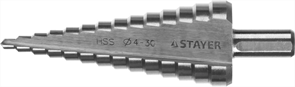 {{photo.Alt || photo.Description || 'STAYER  4-30 мм, 14 ступеней, HSS, сверло ступенчатое 29660-4-30-14'}}