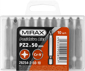 {{photo.Alt || photo.Description || 'MIRAX PZ2, 50 мм, 10 шт., Cr-V cталь, набор бит 26254-2-50-10'}}