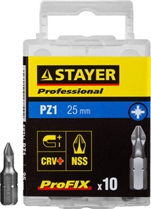 STAYER PZ1, 25 мм, 10 шт., биты ProFix Pozidriv 26221-1-25-10_z01