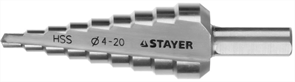 STAYER  4-20 мм, 9 ступеней, HSS, сверло ступенчатое 29660-4-20-9