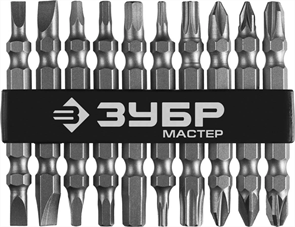 {{photo.Alt || photo.Description || 'ЗУБР двусторонние для шуруповерта в держателе, набор: биты длинные &quot;МХ-10&quot; 26089-H10'}}