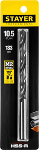 {{photo.Alt || photo.Description || 'STAYER d 10.5 х 133 мм, HSS-R, сверло спиральное по металлу 29602-10.5'}}