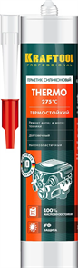 KRAFTOOL 300 мл, термостойкий, красный, силиконовый герметик 41259