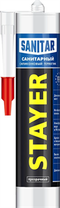 STAYER 260 мл, санитарный, прозрачный, силиконовый герметик 41215-2_z01