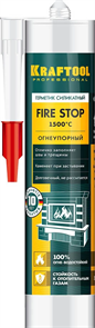 KRAFTOOL 300 мл, огнеупорный, черный, силикатный герметик KRAFTSIL FR150 41260-4
