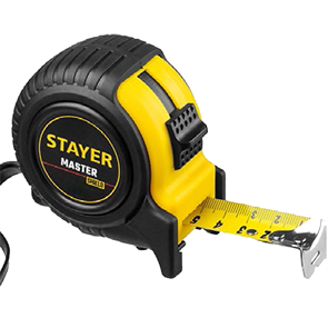 STAYER 7.5 м х 25 мм, ударостойкий, обрезиненный корпус, рулетка 34025-07_z01