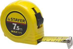 STAYER 7.5 м х 25 мм, рулетка 34014-07-25 Профессионал