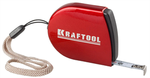 KRAFTOOL 2 м х 8 мм, компактная, автостоп, цельнометрический корпус, с ремешком, рулетка 34149-02