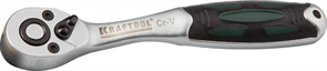 KRAFTOOL 1/4", 72 зубца, Cr-V сталь, цельнометаллическая, трещотка для торцовых головок 27795-1/4_z01