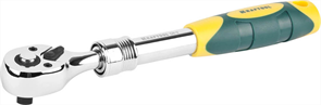 KRAFTOOL 3/8", 72 зубца, Сr-V сталь, телескопическая, трещотка для торцовых головок 27798-3/8