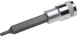 KRAFTOOL 1/2", S2 сталь, Т25, сатинированная, торцовая бита-головка удлиненная "INDUSTRIE QUALITAT" 27906-25