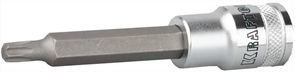 KRAFTOOL 1/2", S2 сталь, Т45, сатинированная, торцовая бита-головка удлиненная "INDUSTRIE QUALITAT" 27906-45