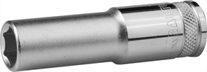 KRAFTOOL 1/2", 14 мм, Cr-V сталь, хромированная, торцовая головка удлиненная 27807-14_z01