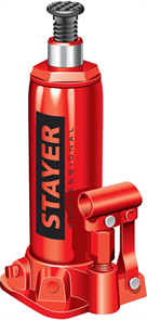 STAYER 8 т, 230-457 мм, домкрат бутылочный гидравлический RED FORCE 43160-8_z01