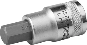 KRAFTOOL 1/2", S2 сталь, H12, сатинированная, торцовая бита-головка "INDUSTRIE QUALITAT" 27908-12_z01