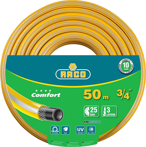 {{photo.Alt || photo.Description || 'Raco d 3/4&quot; x 50 м, 25 атм., 3-x слойный, армированный, шланг поливочный COMFORT 40303-3/4-50_z01'}}