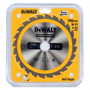{{photo.Alt || photo.Description || 'Пильный диск DEWALT DT1944, CONSTRUCT, (190 x 30 мм, 24 ATB)'}}