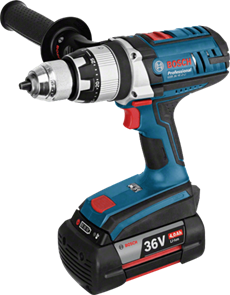 BOSCH GSB 36 VE-2-LI, дрель-шуруповерт ударная аккумуляторная, 0.601.9C1.100