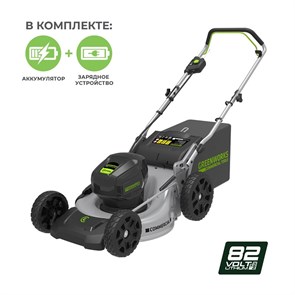 Greenworks GС82LM46, газонокосилка аккумуляторная