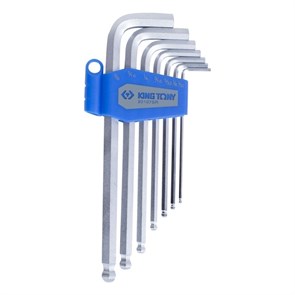 Набор Г-образных шестигранников 3/32"-3/8", с шаровым окончанием, 7 предметов KING TONY 20107SR