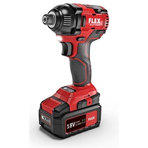 Двухскоростная аккумуляторная ударная дрель-шуруповерт Flex 18,0 В ID 1/4" 18.0-EC/2.5 Set