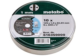 Диск отрезной 125x22 мм (10 шт.) в металлической коробке Metabo, 616359000