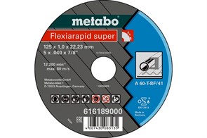 Круг отрезной по стали Flexiamant S (125х22,2 мм; А60Т) Metabo, 616189000