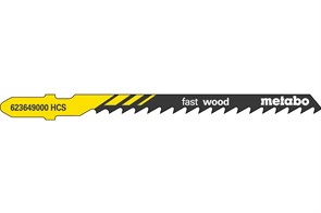 25 лобзиковых пилок, серия «fast wood», 74/ 4,0 мм, Metabo, 623607000