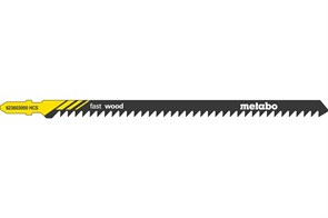 5 лобзиковых пилок, серия «fast wood», 155/ 4,0 мм, Metabo, 623603000